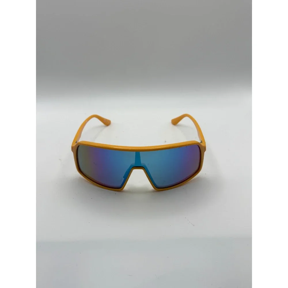 Body Glove Shield Sunglasses Blue Mirrored Lens Retro‎ Sporty Neon Wrap New